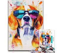 Jigsaw Puzzles for Adults Watercolor Beagle Adult Jigsaw,Family Game Stress Reliever Difficult Challenge Suitable for Couples 75x50cm