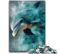 Jigsaw Puzzles for Adults Watercolor Dolphin Teenager Puzzles,Challenging Family Activity Games DIY Toy for Home Wall Decor Gifts (75x50cm)