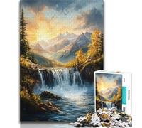 Jigsaw Puzzles for Adults Waterfall Landscape Art,Help The Brain Exercise Addictive Toys to Cultivate Patience Gift For Birthdays 38x26cm