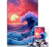 Jigsaw Puzzles for Adults Waves in The Evening Sun Teenager Jigsaw,Stress Reliever Staycation Kill Time Parent-child Interaction (size 75x50cm)
