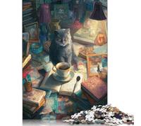 Jigsaw Puzzles for Adults Whiskered Whimsy A Cozy Cat's Lair 500 Pieces Jigsaw Puzzles Wooden Creative Jigsaw Puzzle for Adults Family Educational Game for Adult & Teenagers 500pcs (52x38cm)