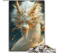 Jigsaw Puzzles for Adults White Chinese Dragon,Help The Brain Exercise Addictive Toys to Cultivate Patience Gift For Birthdays 38x52cm