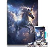 Jigsaw Puzzles for Adults White Unicorn 1000 Piece Puzzle,Learning Educational Toys Family Games Gifts for Friends And Family (size 38x26cm)