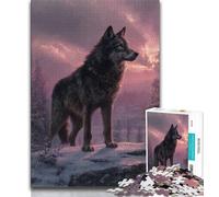 Jigsaw Puzzles for Adults Wolf Standing in The Snow 1000 Piece Puzzle,Learning Educational Toys Family Games Gifts for Friends And Family (size 38x26cm)