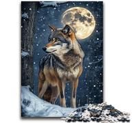 Jigsaw Puzzles for Adults Wolf Under The Moon for Age 14+ Challenging To Complete But Fun And Humorous Great Gifts And Toys 26x38cm