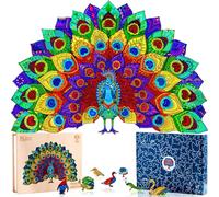 Jigsaw Puzzles for Adults XL 330 Piece (46 x 31cm) - Peacock Wooden Puzzles for Adults by The Puzzled Tree