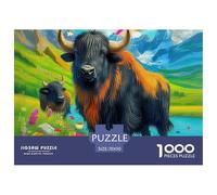 Jigsaw Puzzles for Adults Yak 1000 Pieces Puzzle Games Cattle on The Plateau Home Decoration Gifts for Men for Both Adults And Children 70x50cm