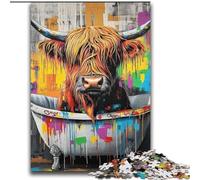 Jigsaw Puzzles for Adults Yak Oil Painting for Age 14+ Challenging To Complete But Fun And Humorous Great Gifts And Toys 70x100cm