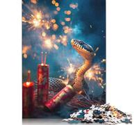 Jigsaw Puzzles for Adults Year of The Snake - Lunar Fireworks Celebration 1000 Piece Jigsaw Puzzle Paper Jigsaw Puzzle Suitable for Adults for Home Decoration 38x26cm/1000pcs