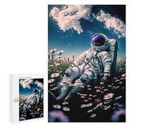 Jigsaw Puzzles for Adults1000 PCS Astronaut in Daisy Field Puzzle for Adults Fun Games Wall Decoration Deal As Gifts for The Whole Family 1000 PCS