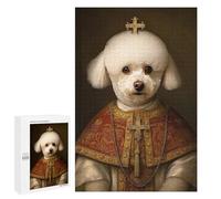 Jigsaw Puzzles for Adults1000 PCS Bichon Frise The Pope Jigsaws for Adults Family Games Presents for Women Unique Birthday And Gifts 1000 PCS