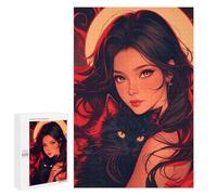 Jigsaw Puzzles for Adults1000 PCS Black Cat Magic Artwork Adult Jigsaw Puzzles For Family Fun Fun Activities at Home Challenging Family Fun Game 1000 PCS