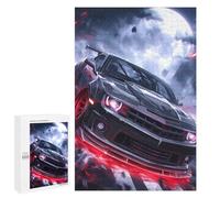 Jigsaw Puzzles for Adults1000 PCS Black Red Neon Supercar Puzzle for Adults DIY Toys Staycation Kill Time Fun at Home Activities, 1000 PCS