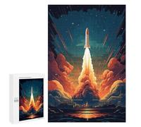 Jigsaw Puzzles for Adults1000 PCS Blast Off Space Rocket Adult Puzzles Brain Teaser Game Home Decoration Help The Brain Exercise 1000 PCS