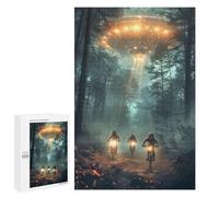 Jigsaw Puzzles for Adults1000 PCS BMX Forest Alien Chase Adult Puzzles Brain Teaser Game Home Decoration Help The Brain Exercise 1000 PCS