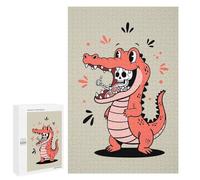 Jigsaw Puzzles for Adults1000 PCS Cartoon Alligator Eating Skeleton Thumbs Up Teenagers Puzzles Relaxing Games For Family Fun Fun Activities at Home 1000 PCS