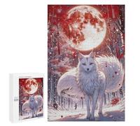 Jigsaw Puzzles for Adults1000 PCS Cherry Blossom Wolf Adult Puzzles Brain Teaser Game Home Decoration Help The Brain Exercise 1000 PCS