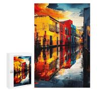 Jigsaw Puzzles for Adults1000 PCS Colorful Canal Reflections Jigsaws for Adults Puzzle Family Activities Fun Activities at Home Gifts for Friends And Family 1000 PCS