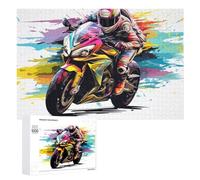 Jigsaw Puzzles for Adults1000 PCS Colorful Motorcycle Artwork Teenagers Puzzles Anti-Stress Toys Presents for Women Fun Activities at Home 1000 PCS