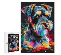 Jigsaw Puzzles for Adults1000 PCS Colorful Schnauzer Art Print-2 Jigsaw for Adults Brain Teaser Game Pattern Assembly Unique Birthday And Gifts 1000 PCS