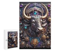 Jigsaw Puzzles for Adults1000 PCS Cybernetic Steampunk Bull Jigsaw for Adults Brain Teaser Game Pattern Assembly Unique Birthday And Gifts 1000 PCS