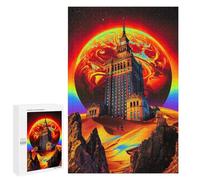 Jigsaw Puzzles for Adults1000 PCS Desert Palace with Giant Planet Puzzle for Adults Fun Games Wall Decoration Deal As Gifts for The Whole Family 1000 PCS