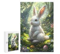 Jigsaw Puzzles for Adults1000 PCS Easter Bunny Garden Scene Adult Jigsaw Puzzles For Family Fun Fun Activities at Home Challenging Family Fun Game 1000 PCS