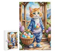 Jigsaw Puzzles for Adults1000 PCS Easter Egg Basket Cat Teenagers Puzzles Relaxing Games For Family Fun Fun Activities at Home 1000 PCS