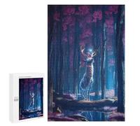 Jigsaw Puzzles for Adults1000 PCS Enchanted Forest with Glowing Deer Adult Jigsaw Puzzle Hands-on Game But Fun And Humorous Stress Reduction Gifts 1000 PCS