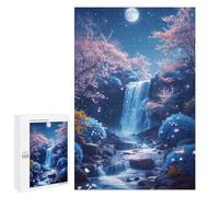 Jigsaw Puzzles for Adults1000 PCS Enchanted Nightfall Waterfall -2 Adult Jigsaw Puzzles For Family Fun Fun Activities at Home Challenging Family Fun Game 1000 PCS