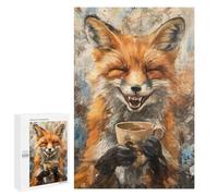 Jigsaw Puzzles for Adults1000 PCS Evil Laugh Fox Coffee Tea Jigsaws for Adults DIY Toys Wall Art Unique Birthday And Xmas Gifts 1000 PCS