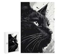 Jigsaw Puzzles for Adults1000 PCS Face Black Cat Adult Puzzles Brain Teaser Game Home Decoration Help The Brain Exercise 1000 PCS
