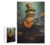 Jigsaw Puzzles for Adults1000 PCS Frog Playing Guitar Puzzle for Adults DIY Toys Staycation Kill Time Fun at Home Activities, 1000 PCS