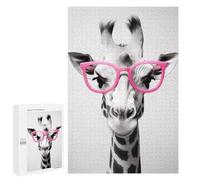 Jigsaw Puzzles for Adults1000 PCS Giraffe Pink Glasses Adult Jigsaw Family Game Staycation Kill Time for Birthday, Chrismas 1000 PCS