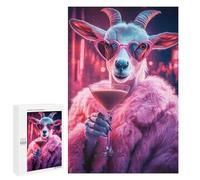 Jigsaw Puzzles for Adults1000 PCS Glamorous Goat with Cocktail Puzzle for Adults DIY Toys Staycation Kill Time Fun at Home Activities, 1000 PCS