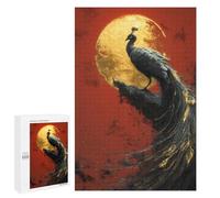 Jigsaw Puzzles for Adults1000 PCS Golden Peacock Sunset Painting Jigsaws for Adults Puzzle Family Activities Fun Activities at Home Gifts for Friends And Family 1000 PCS