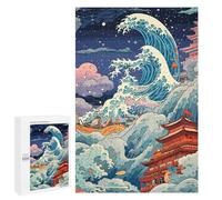 Jigsaw Puzzles for Adults1000 PCS Great Wave, Japanese Style Adult Jigsaw Puzzle Hands-on Game But Fun And Humorous Stress Reduction Gifts 1000 PCS