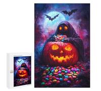 Jigsaw Puzzles for Adults1000 PCS Halloween Pumpkin & Grim Reaper Puzzle for Adults DIY Toys Staycation Kill Time Fun at Home Activities, 1000 PCS