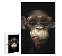 Jigsaw Puzzles for Adults1000 PCS Hipster Chimpanzee Cigar Adult Puzzles Brain Teaser Game Home Decoration Help The Brain Exercise 1000 PCS