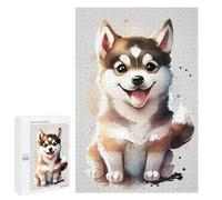 Jigsaw Puzzles for Adults1000 PCS Husky Watercolor Cute Jigsaws for Adults DIY Toys Wall Art Unique Birthday And Xmas Gifts 1000 PCS