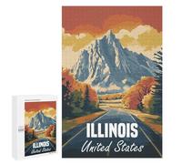 Jigsaw Puzzles for Adults1000 PCS Illinois Mountain Road Adult Puzzles Brain Teaser Game Home Decoration Help The Brain Exercise 1000 PCS