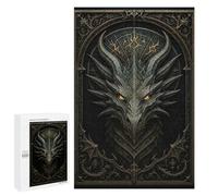 Jigsaw Puzzles for Adults1000 PCS Infernal Dragon Head - Gothic Demon Beast Poster Jigsaw for Adults Brain Teaser Game Pattern Assembly Unique Birthday And Gifts 1000 PCS