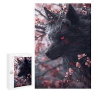 Jigsaw Puzzles for Adults1000 PCS Japanese Black Kitsune Fox Adult Jigsaw Puzzle Family Games Difficult Challenge Fun Activities at Home 1000 PCS