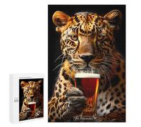 Jigsaw Puzzles for Adults1000 PCS Leopard Beer Adult Puzzles Brain Teaser Game Home Decoration Help The Brain Exercise 1000 PCS