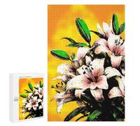 Jigsaw Puzzles for Adults1000 PCS Lily Pink Flower Lilies Adult Jigsaw Puzzle Family Games Difficult Challenge Fun Activities at Home 1000 PCS