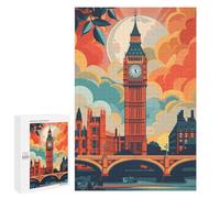 Jigsaw Puzzles for Adults1000 PCS London Skyline with Big Ben Adult Puzzles Brain Teaser Game Home Decoration Help The Brain Exercise 1000 PCS