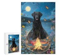 Jigsaw Puzzles for Adults1000 PCS Magical Nightboat Adventure with Black Dog Jigsaws for Adults Puzzle Family Activities Fun Activities at Home Gifts for Friends And Family 1000 PCS