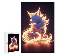 Jigsaw Puzzles for Adults1000 PCS Neon Fire Kitsune Fox Adult Jigsaw Puzzle Family Games Difficult Challenge Fun Activities at Home 1000 PCS