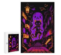 Jigsaw Puzzles for Adults1000 PCS Neon Ghost Cat Street Art Adult Jigsaw Puzzle Hands-on Game But Fun And Humorous Stress Reduction Gifts 1000 PCS