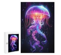 Jigsaw Puzzles for Adults1000 PCS Neon Jellyfish Adult Puzzles Brain Teaser Game Home Decoration Help The Brain Exercise 1000 PCS